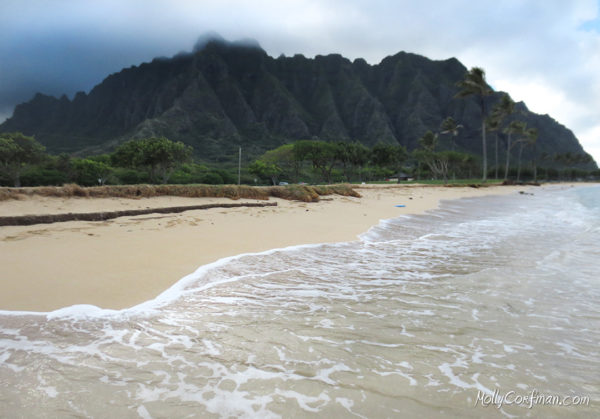 Koolau Mountains and beach