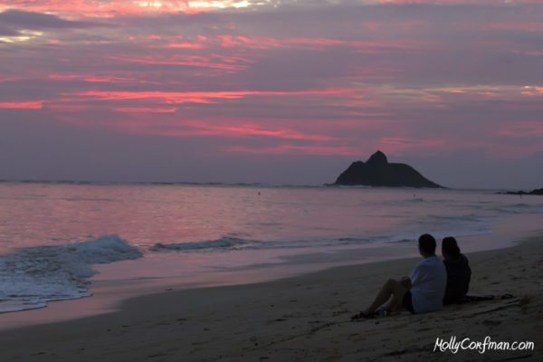 Red Sunrise over Kailua Beach