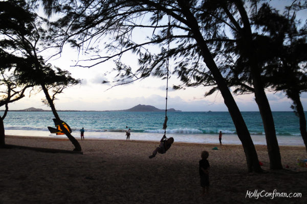 Rope swing Kailua Beach